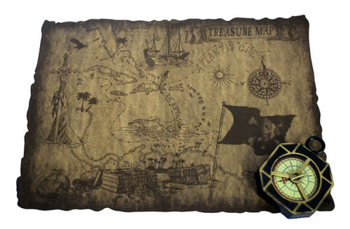 Piratenkaart met kompas
