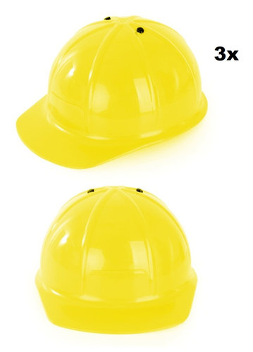3x Verstelbare bouwhelm geel