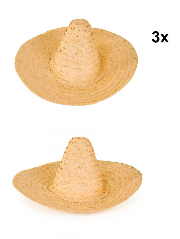 3x Sombrero Tropical naturel