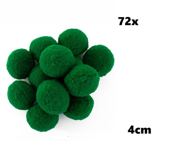 72x Pom Pom 4 cm groen
