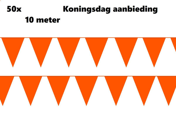 50x Vlaggenlijn oranje 10 meter                            KONINGSDAG AANBIEDING