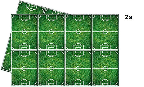 2x Tafelkleed voetbal 120cm x 180cm groen