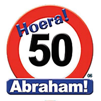 Verkeersbord Hoera 50 Abraham