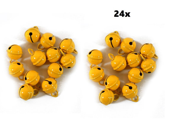24x Belletjes geel 15 mm