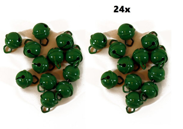 24x Belletjes groen 15 mm