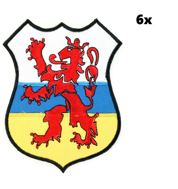 6x Applicatie wapen van Limburg 12 x 9 cm. met lijm
