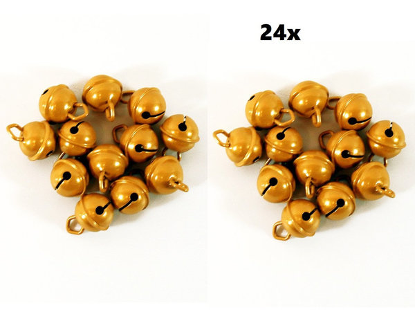 24x Belletjes goud 15 mm