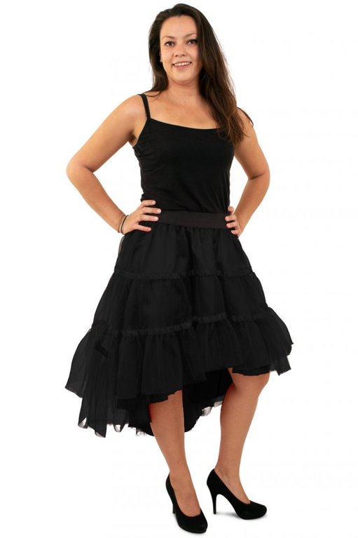 Luxe Petticoat schuin aflopend zwart