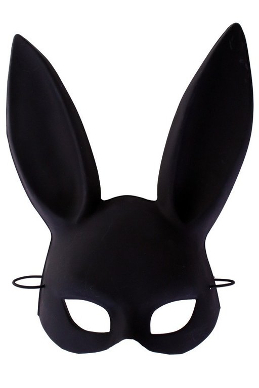 3x Half masker zwart konijn