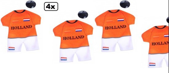 4x Holland hanger shirt oranje 16cm incl zuignap