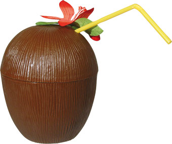 Hawai coconut cup met bloem bruin