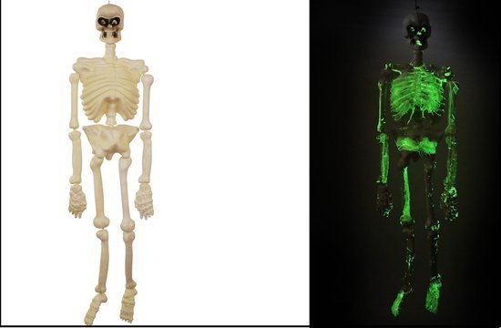 Hang Skelet glow in dark 150 cm