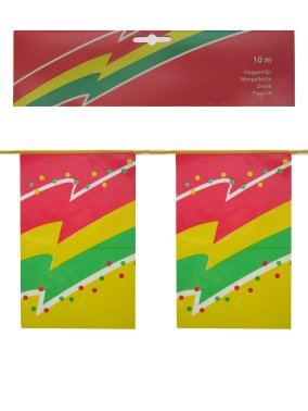 Reuze vlaggenlijn vierkant rood/geel/groen mt. 10 mtr