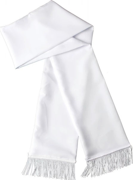 Sjaal satijn wit 134cm