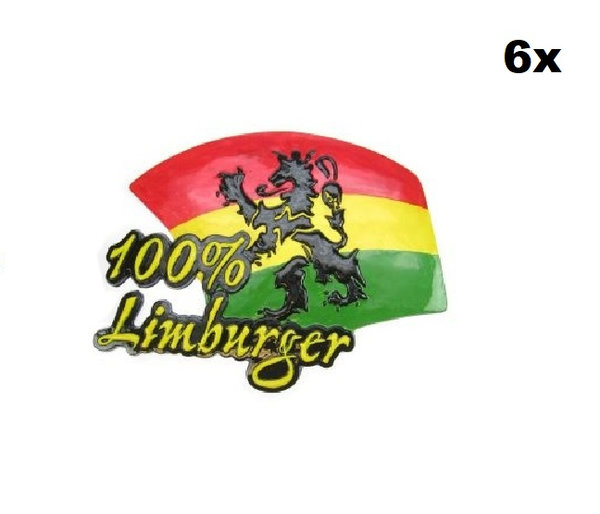 6x Wanddeco 100% Limburger rood/geel/groen 56 x 44 cm.