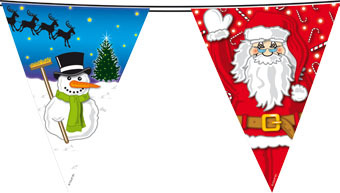 Vlaggenlijn Happy Santa 6mtr