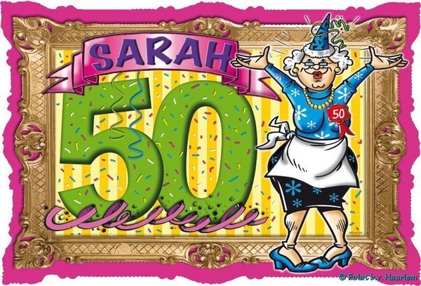 Deurbord Sarah 50 jaar