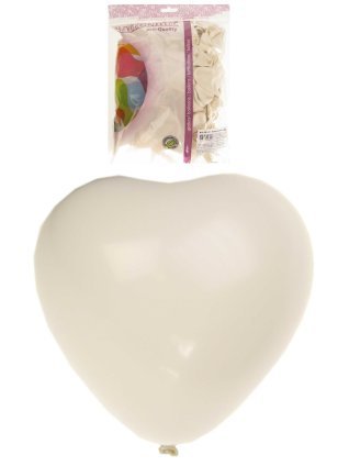 Hart ballon wit per 100 Helium mt. 30 cm