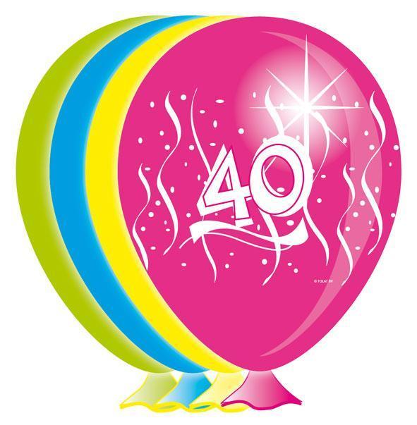 Ballonnen 40 jaar swirl 8 stuks
