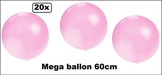 20x Mega Ballon 60 cm rose