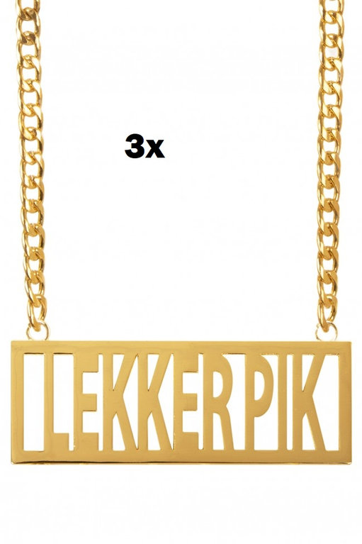 3x Ketting met hanger Lekker Pik
