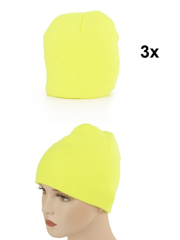 3x Muts neon geel