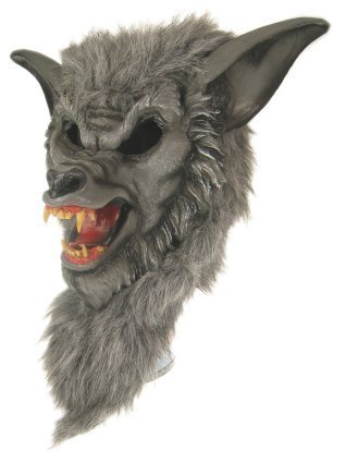 Rubber weerwolf masker grijs