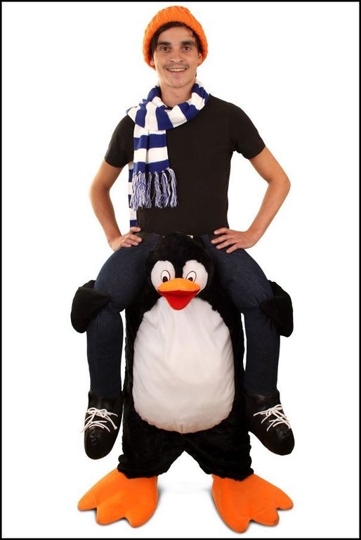 Kostuum door pinguin gedragen o.s.f.a.