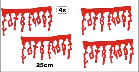 4x Wand / raam decoratie 3D Bloed 25cm