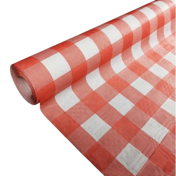2x Tafelrol tafelkleed Boerenbont rood-wit 120cm x 800cm papier