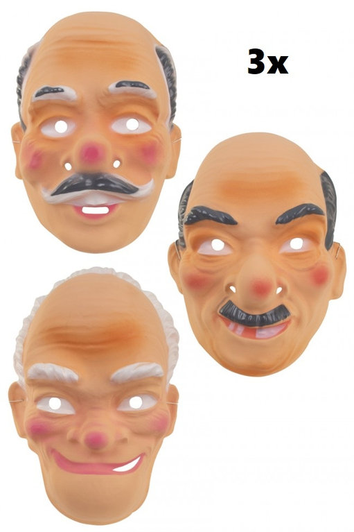 3x Masker plastic opa assortie