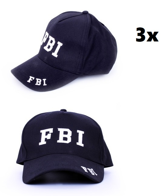 3x Baseball cap FBI