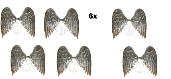 6x Engelen vleugels zilver 40cm