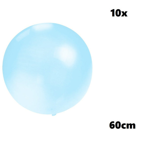 10x Licht blauwe Reuze Ballon 60cm