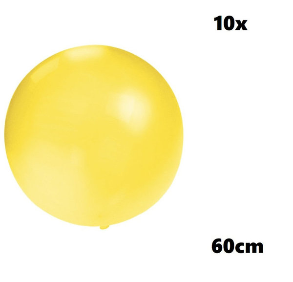 10x Gele Reuze Ballon 60cm