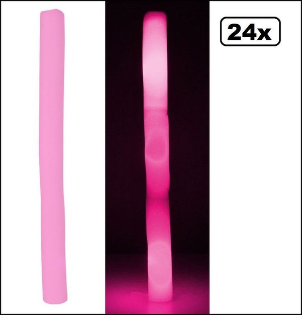24x LED Foam Partystaaf Pink Party Sticks