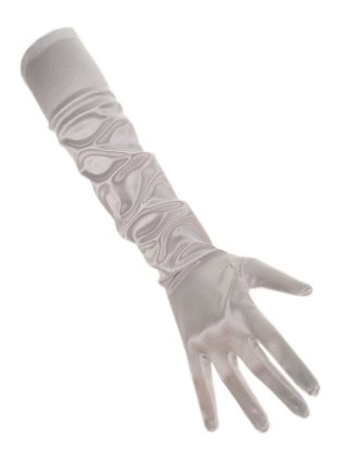 6x Handschoenen zilver 48 cm S-M-L