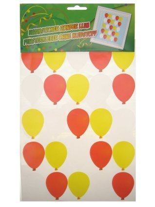 3x Adhesive ballonnen rood/wit/geel