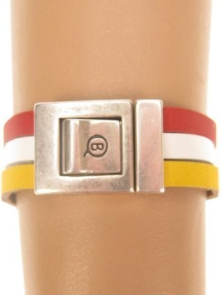 Blin-q armband 3 band 6 mm rood/wit/geel