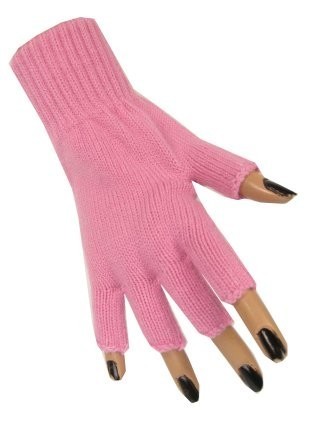 5x Vingerloze handschoen baby roze