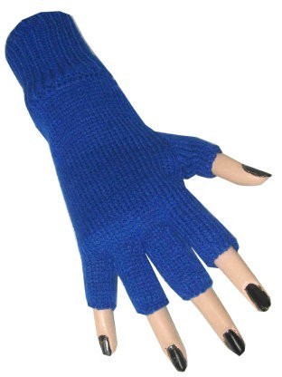 5x Vingerloze handschoen blauw