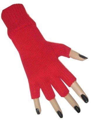 5x Vingerloze handschoen rood