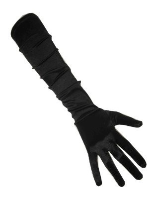 12x Handschoenen satijn zwart 48 cm