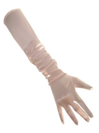 12x Handschoenen satijn roze 48 cm