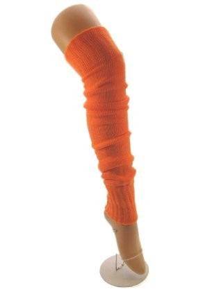 3x Paar Dames knee-over beenwarmers fluor oranje