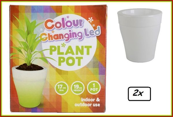 2x Planten pot color LED