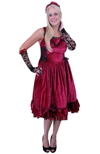 Prinses Lolita rode fluwelen jurk mt.S