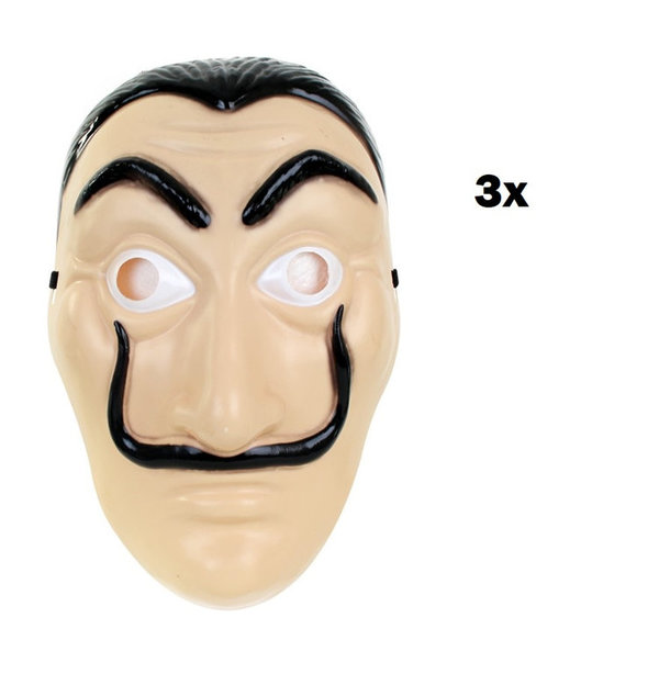 3x La Casa de Papel Dali Masker