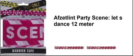 Afzetlint Party Scene 12 meter rood/wit