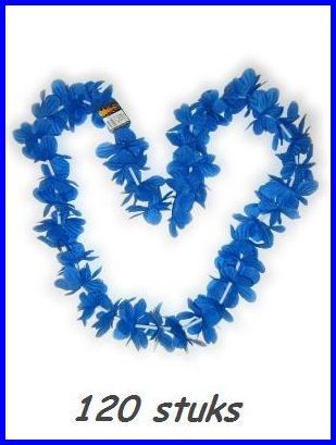 Hawaikrans blauw per 120 stuks
